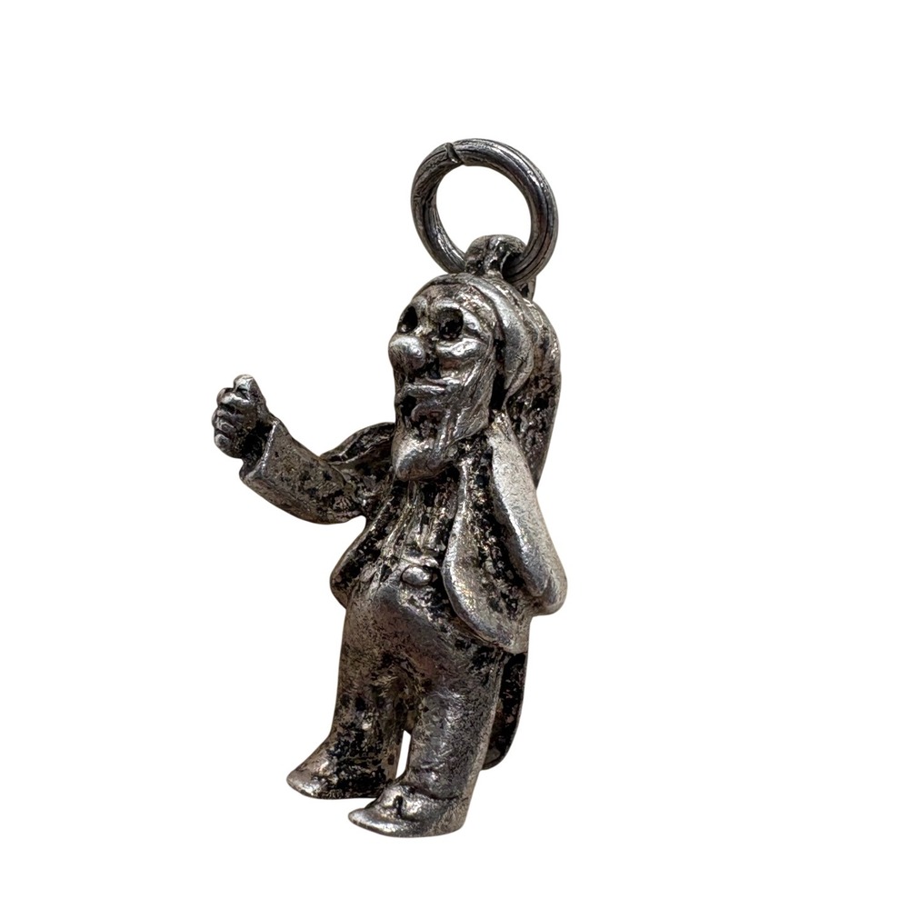 Vintage Sterling Silver 925 Gnome Dwarf Fantasy Charm Pendant